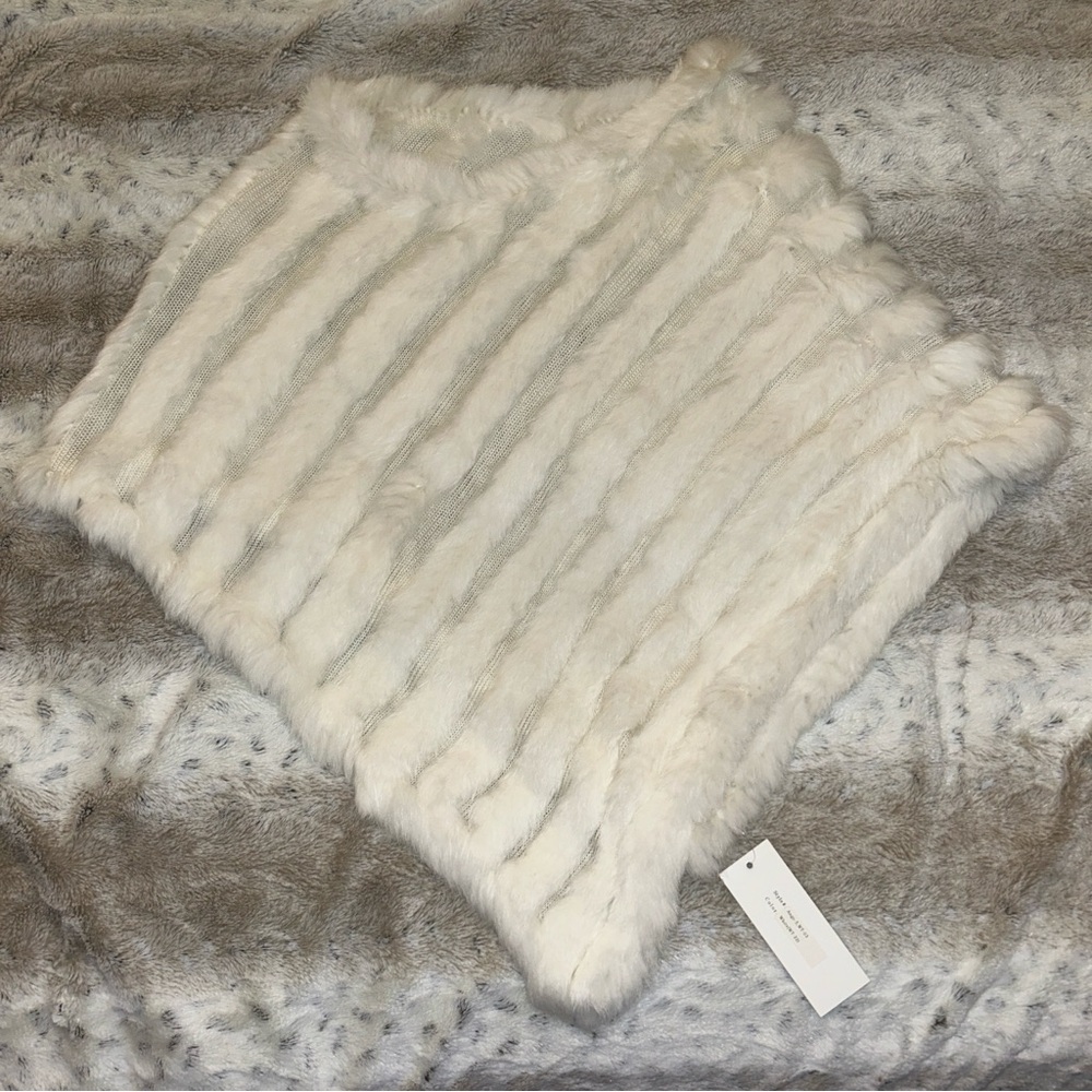 Girls White Wool Poncho Shrug NWT